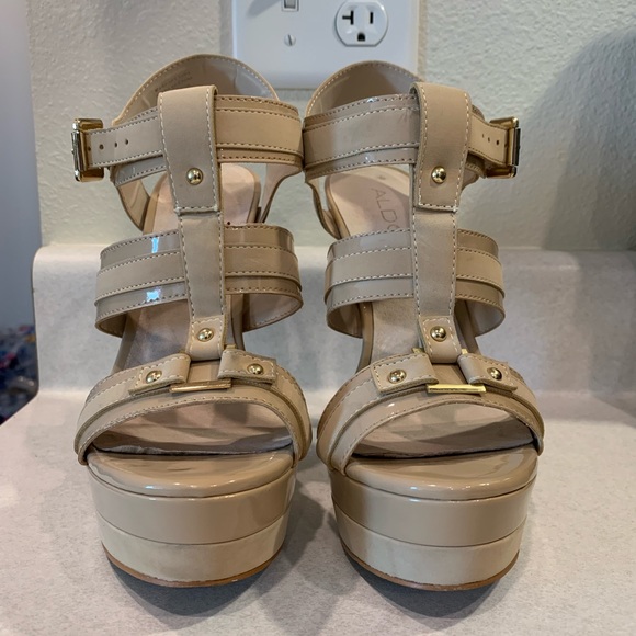 Nude suede platform pumps from ALDO. Used mildly. - Picture 8 of 16